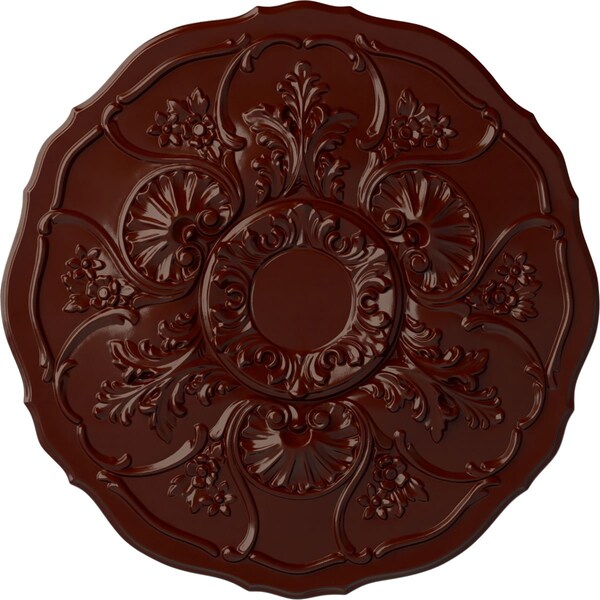 Ekena Millwork Cornelia Ceiling Medallion (Fits Canopies up to 4"), 22 1/2"OD x 1 1/2"P, Brushed Mahogany CM22CNBMF - main